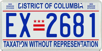DC license plate EX2681