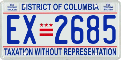 DC license plate EX2685