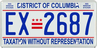 DC license plate EX2687