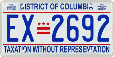 DC license plate EX2692