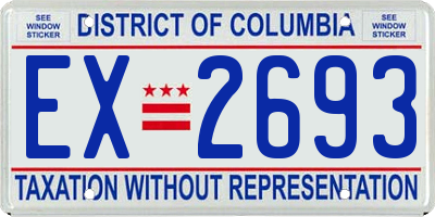 DC license plate EX2693