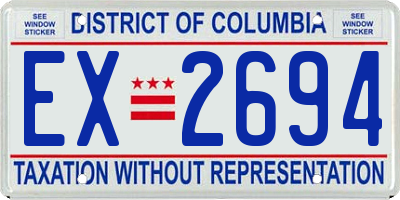 DC license plate EX2694