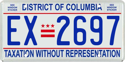 DC license plate EX2697