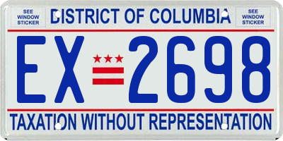 DC license plate EX2698
