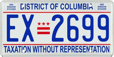 DC license plate EX2699