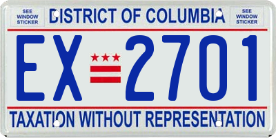 DC license plate EX2701