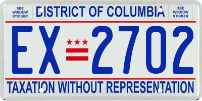 DC license plate EX2702