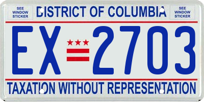 DC license plate EX2703