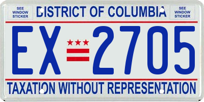 DC license plate EX2705