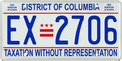 DC license plate EX2706