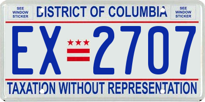 DC license plate EX2707