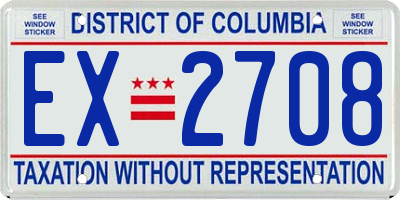 DC license plate EX2708