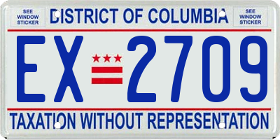 DC license plate EX2709