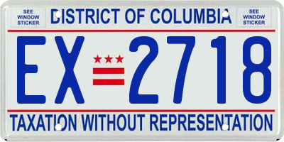 DC license plate EX2718