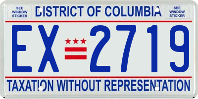 DC license plate EX2719