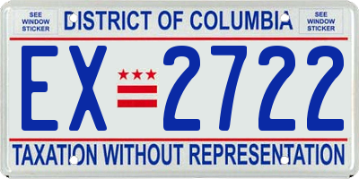 DC license plate EX2722