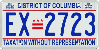 DC license plate EX2723