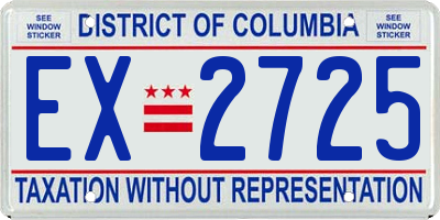 DC license plate EX2725