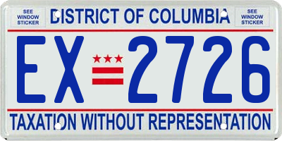 DC license plate EX2726