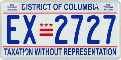 DC license plate EX2727