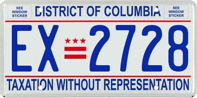 DC license plate EX2728
