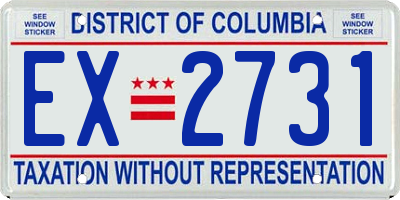 DC license plate EX2731