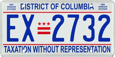 DC license plate EX2732