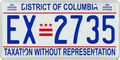 DC license plate EX2735
