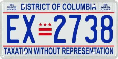 DC license plate EX2738