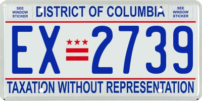 DC license plate EX2739
