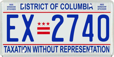 DC license plate EX2740