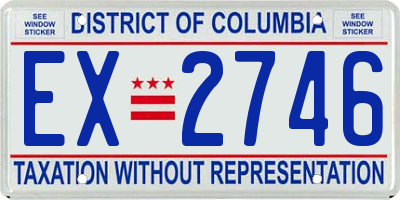 DC license plate EX2746