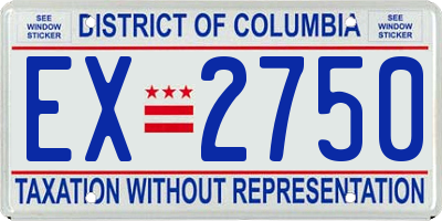 DC license plate EX2750