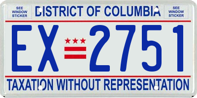 DC license plate EX2751
