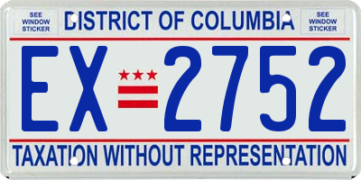 DC license plate EX2752