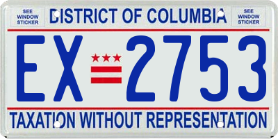 DC license plate EX2753