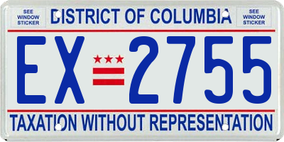 DC license plate EX2755