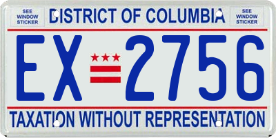 DC license plate EX2756
