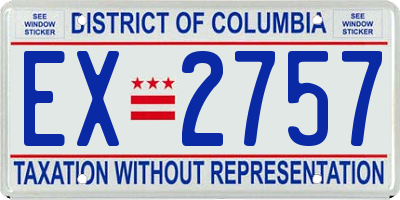 DC license plate EX2757