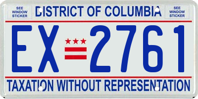 DC license plate EX2761