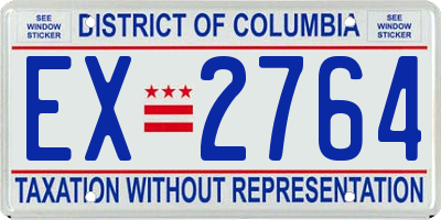 DC license plate EX2764