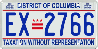 DC license plate EX2766