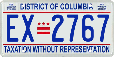 DC license plate EX2767
