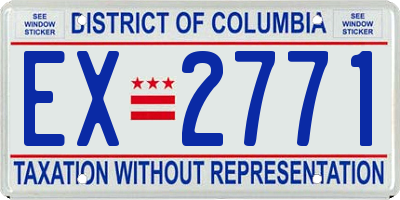 DC license plate EX2771