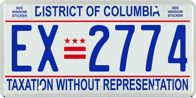 DC license plate EX2774