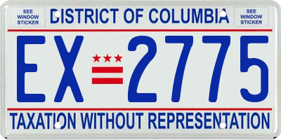 DC license plate EX2775