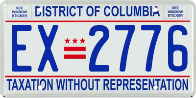 DC license plate EX2776