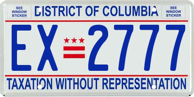 DC license plate EX2777