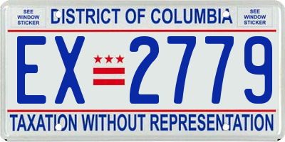 DC license plate EX2779