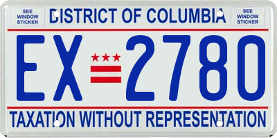 DC license plate EX2780